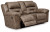 Ashley Stoneland Chocolate Reclining Loveseat with Console