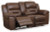 Ashley Stoneland Chocolate Reclining Loveseat with Console
