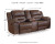 Ashley Stoneland Chocolate Reclining Loveseat with Console
