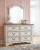 Ashley Realyn Chipped White Dresser and Mirror