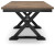 Wildenauer Brown Black Dining Table and 6 Chairs and Bench