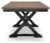 Wildenauer Brown Black Dining Table and 2 Chairs and Bench