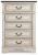 Ashley Realyn Chipped White Chest of Drawers
