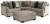 Ashley Bovarian Stone 2-Piece Sectional with Ottoman