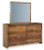 Ashley Dressonni Brown King Panel Bed with Mirrored Dresser