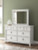 Ashley Chadworth Antique White Queen Poster Bed, Dresser and Mirror