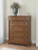 Ashley Chadworth Brown Queen Poster Bed with Dresser and Chest
