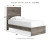 Ashley Ralinksi Gray Twin Panel Bed and Nightstand