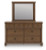 Ashley Chadworth Brown King Poster Bed with Mirrored Dresser and Nightstand