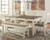 Ashley Bolanburg Two-tone Dining Table and 4 Chairs and Bench D647/25/01(2)/02(2)/00
