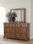 Ashley Chadworth Brown California King Poster Bed with Mirrored Dresser
