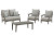 Ashley Visola Gray Outdoor Loveseat and 2 Lounge Chairs with Coffee Table