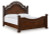Ashley Lavinton Brown King Poster Bed with Mirrored Dresser, Chest and 2 Nightstands