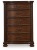 Ashley Lavinton Brown King Poster Bed with Mirrored Dresser, Chest and 2 Nightstands
