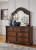 Ashley Lavinton Brown King Poster Bed, Dresser, Mirror and Chest