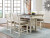 Ashley Bolanburg Two-tone 5-Piece Counter Height Dining Set with Table and 4 Rake-Back Barstools