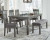 Ashley Hallanden Gray Dining Table and 4 Chairs and Bench