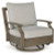 Ashley Rainier Ranch Brown Beige Outdoor Swivel Glider Chair with Cushion