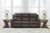 Ashley Lavenhorne Umber Reclining Sofa with Drop Down Table
