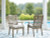 Ashley Rainier Ranch Brown Beige Outdoor Dining Table and 6 Chairs