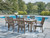 Ashley Rainier Ranch Brown Beige Outdoor Dining Table and 6 Chairs