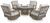 Ashley Rainier Ranch Beige Outdoor Fire Pit Table and 4 Chairs