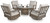 Ashley Rainier Ranch Beige Outdoor Fire Pit Table and 4 Chairs