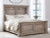 Ashley Blairhurst Light Grayish Brown King Panel Bed with Mirrored Dresser, Chest and 2 Nightstands