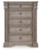Blairhurst Light Grayish Brown King Panel Bed with Mirrored Dresser and Chest