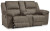 Ashley Laresview Fossil Reclining Loveseat with Console