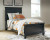 Ashley Lanolee Black Twin Panel Bed with Mirrored Dresser, Chest and 2 Nightstands