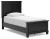 Lanolee Black Twin Panel Bed with Mirrored Dresser and 2 Nightstands