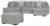 Ashley Casselbury Cement 2-Piece Sectional with Ottoman