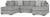 Ashley Casselbury Cement 2-Piece Sectional with RAF Sofa Chaise / LAF Corner Chaise