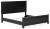 Ashley Lanolee Black King Panel Bed with Mirrored Dresser and 2 Nightstands