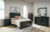 Ashley Lanolee Black Full Panel Bed with Mirrored Dresser, Chest and 2 Nightstands