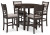 Ashley Langwest Brown Counter Height Dining Table and 4 Barstools (Set of 5)