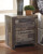 Benchcraft Derekson Multi Gray King Panel Bed with 6 Storage Drawers with Mirrored Dresser, Chest and 2 Nightstands