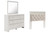 Ashley Altyra White Queen Panel Headboard Bed with Mirrored Dresser