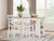 Ashley Gesthaven Natural Blue Counter Height Dining Table and 4 Barstools