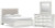 Ashley Birmonton White Queen Upholstered Panel Bed, Dresser and Mirror