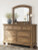 Ashley Vandenmore Medium Brown Queen Storage Sleigh Bed with Mirrored Dresser and 2 Nightstands