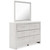 Ashley Altyra White Queen Panel Bookcase Bed with Mirrored Dresser