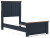 Ashley Landocken Brown Blue Twin Panel Bed, Dresser, Mirror, Chest and 2 Nightstands