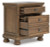 Ashley Vandenmore Medium Brown Queen Panel Bed with Mirrored Dresser, Chest and Nightstand