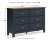 Ashley Landocken Brown Blue Queen Panel Headboard, Dresser and 2 Nightstands