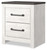 Ashley Gerridan White Gray Queen Panel Bed with 2 Nightstands