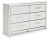 Ashley Birmonton White Queen Upholstered Bed, Dresser and Chest