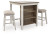 Ashley Skempton White Light Brown Counter Height Dining Table and Bar Stools (Set of 3)