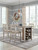 Ashley Skempton White Light Brown Counter Height Dining Table and 4 Barstools